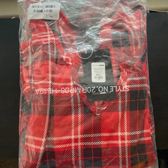 NWT Plaid Sleep Romper - Picture 8 of 11